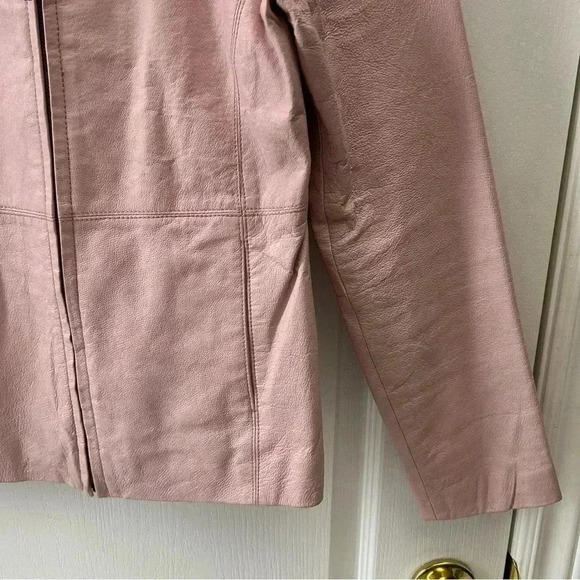 Atmosphere Leather Jacket Zip Front Pink Size Small - Picture 7 of 16